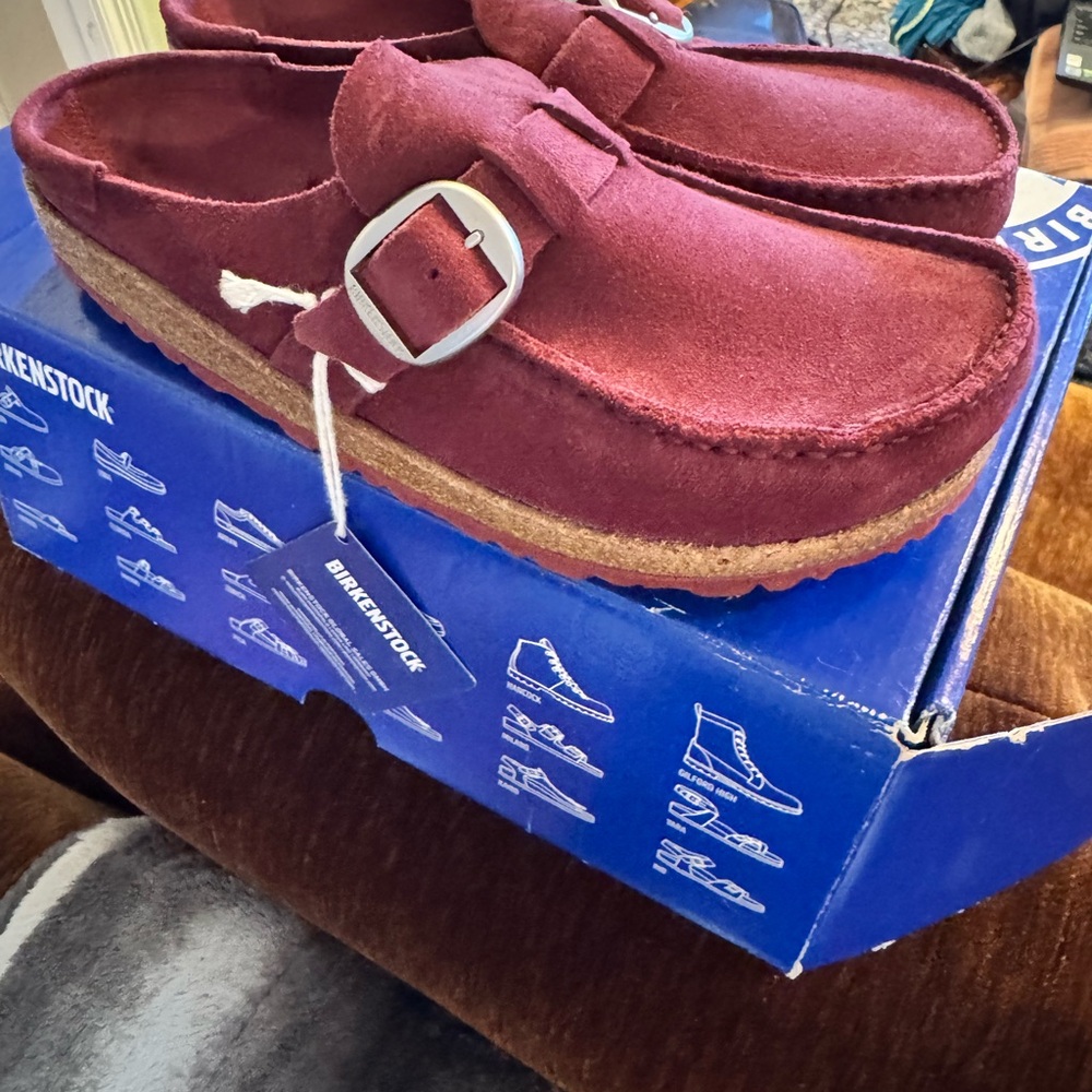 Birkenstock Women's plum suede mules